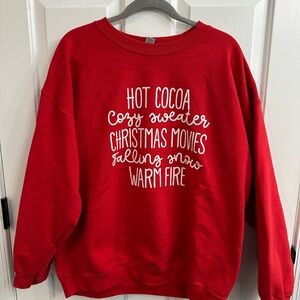 Gildan Red Crewneck Sweatshirt with White Tag